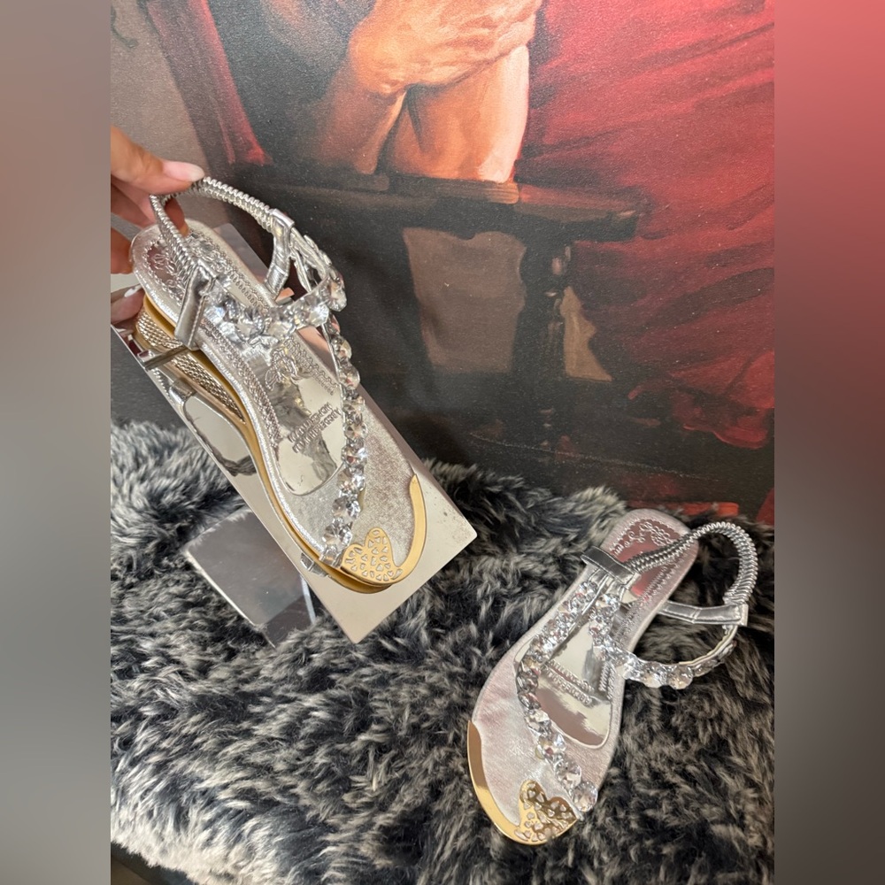 Glamorous Silver Rhinestone Women's Sandals